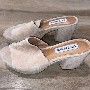 Steve Madden Suede Open Toe Mules